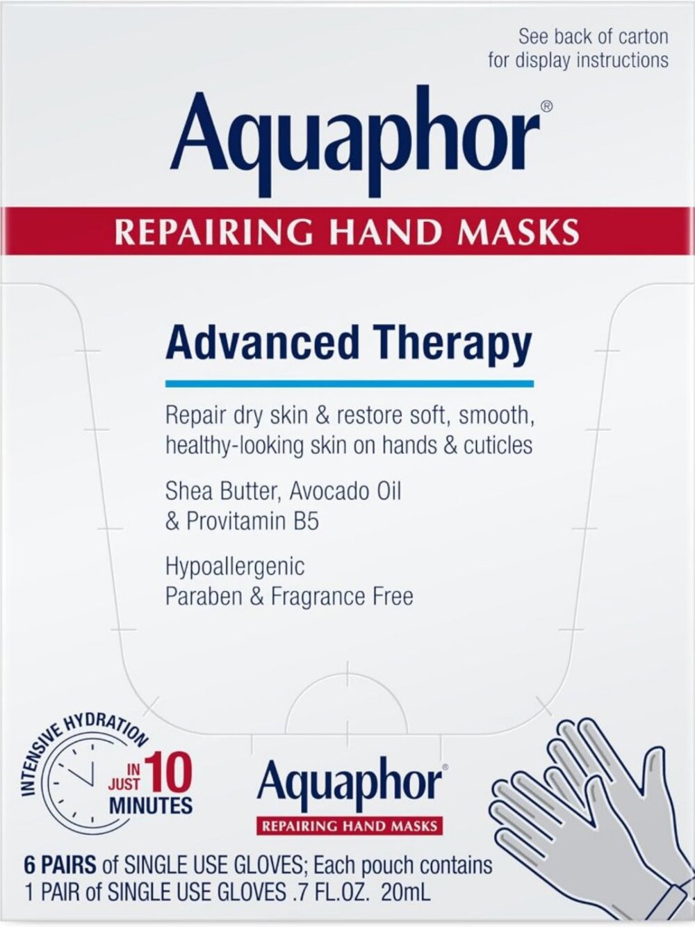 Moisturizing Hand Masks for Dry Skin - 6 Pack, Advanced Repair Therapy, 0.7 FL